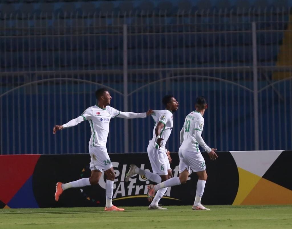 فرحة لاعبي الرجاء بالهدف الثاني