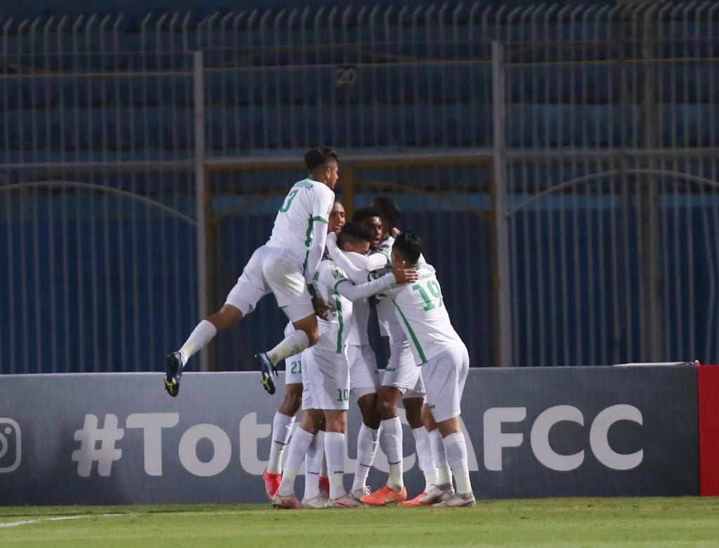 فرحة لاعبي الرجاء بالهدف الأول