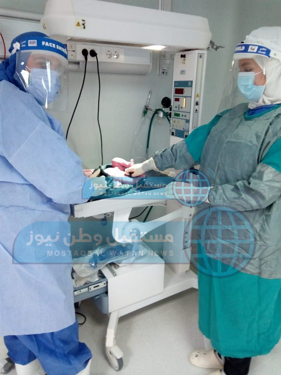 ولادة قيصرية لمصابة كورونا داخل مستشفى الخارجة (2)