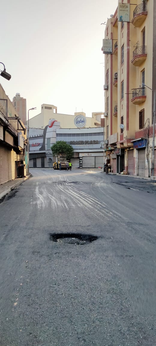 رصف شارع 26 يوليو بحي غرب (4)
