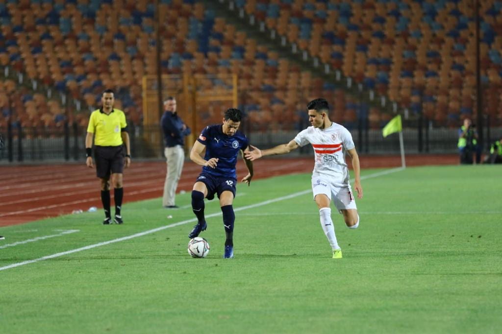 جانب من مباراة بيراميدز والزمالك