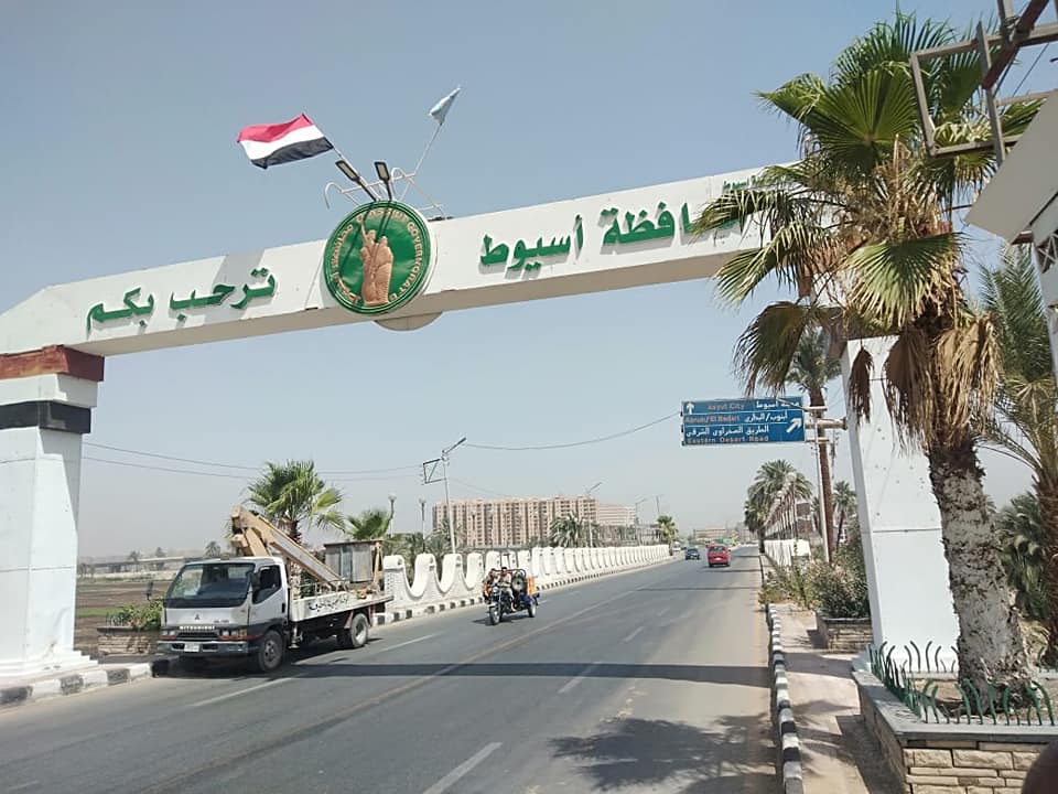 استكمال أعمال التطوير والتجميل ودهان البلدورات بالطريق الزراعي بمركز أسيوط (2)