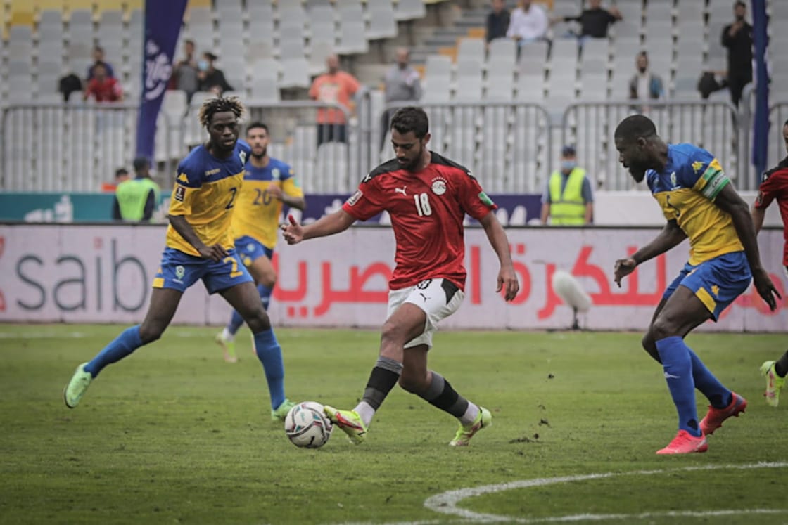 جانب من مباراة مصر والجابون
