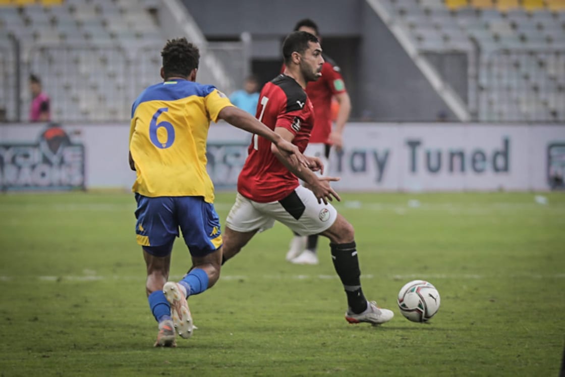 جانب من مباراة مصر والجابون
