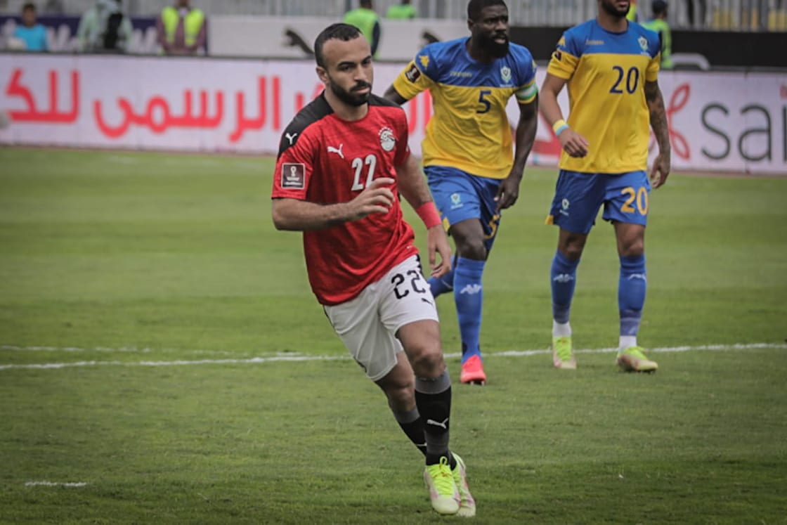 جانب من مباراة مصر والجابون