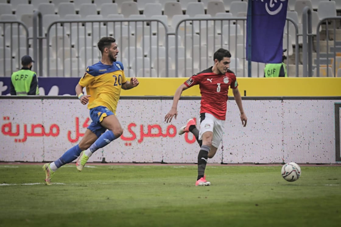 جانب من مباراة مصر والجابون