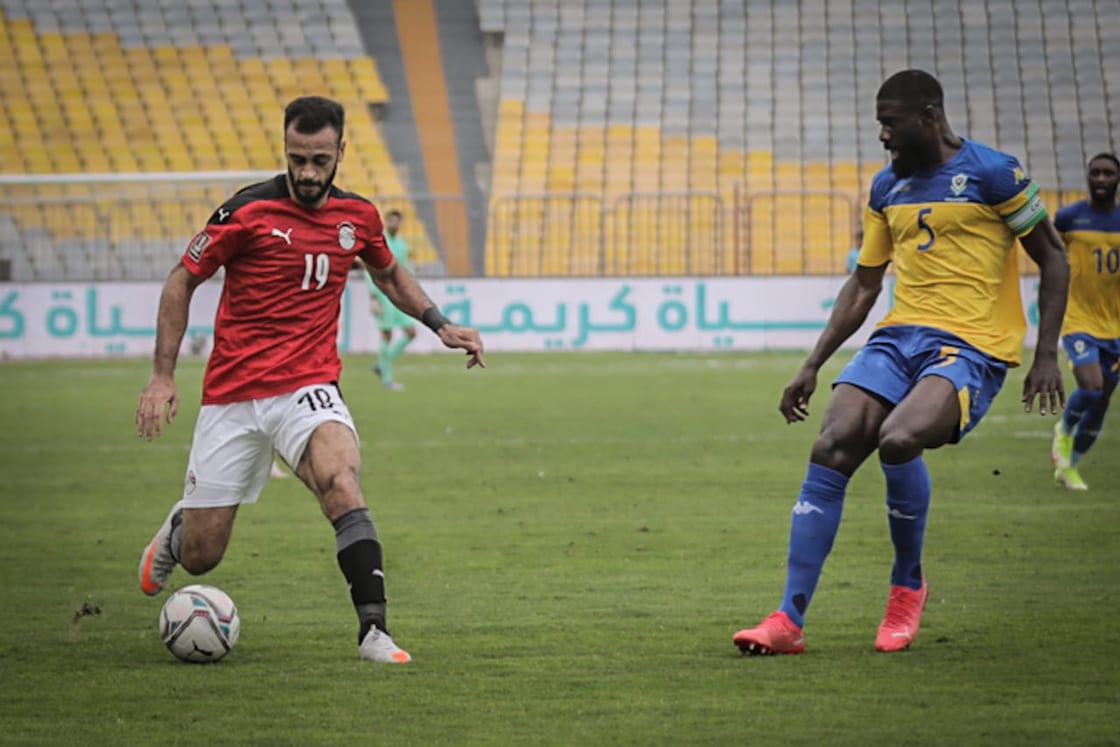 جانب من مباراة مصر والجابون