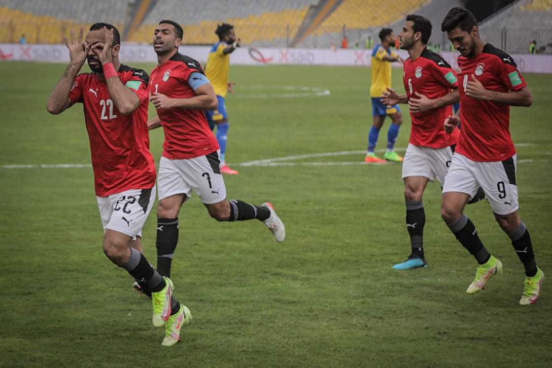 جانب من مباراة مصر والجابون