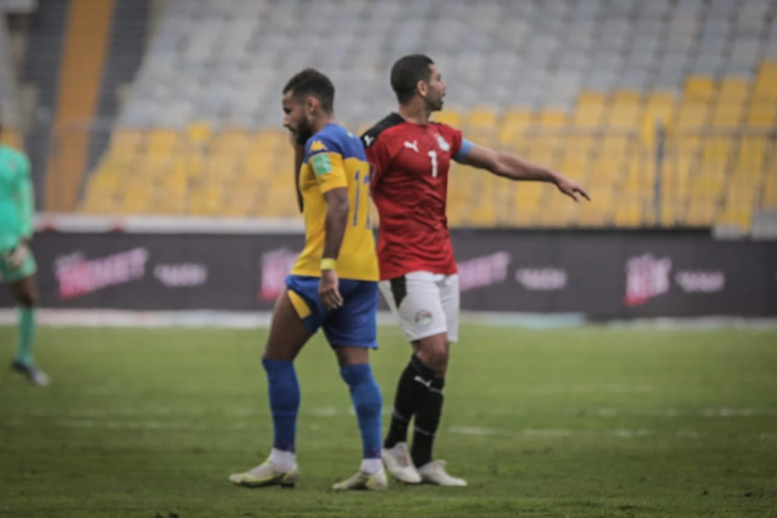 جانب من مباراة مصر والجابون