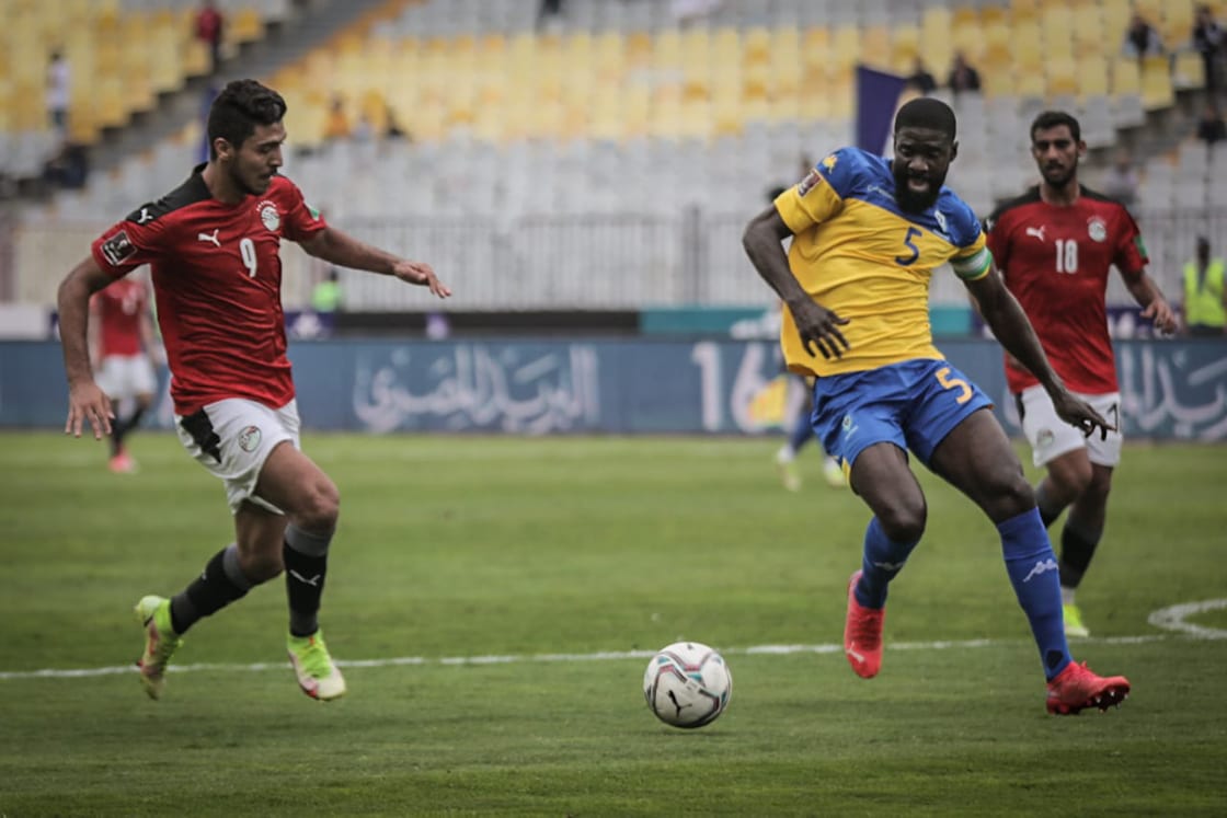 جانب من مباراة مصر والجابون