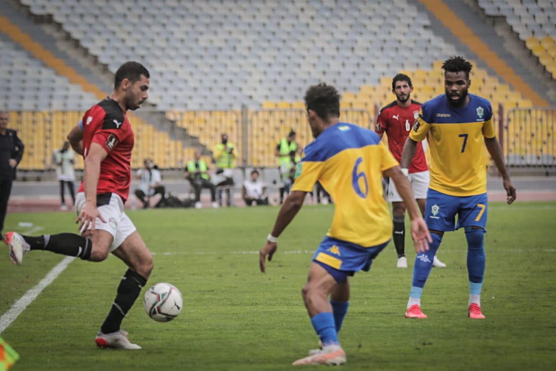 جانب من مباراة مصر والجابون