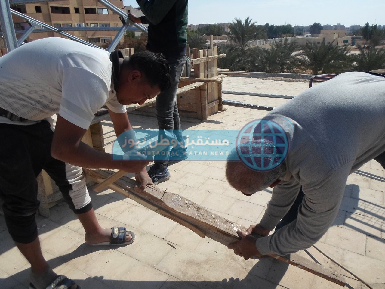 بدء العمل بتركيب الألواح الشمسية لتوليد الكهرباء بالخارجة الزراعية. (3)