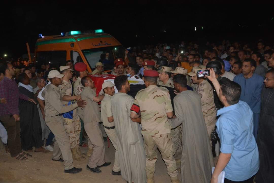 تشييع جنازة شهيدي الواجب بمركزي أبوقرقاص وبني مزار بالمنيا