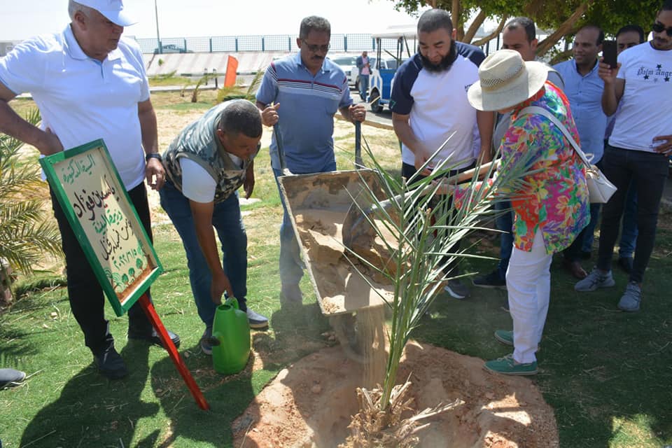 وزيرة البيئة تزرع نخلة بالخارجة (1)