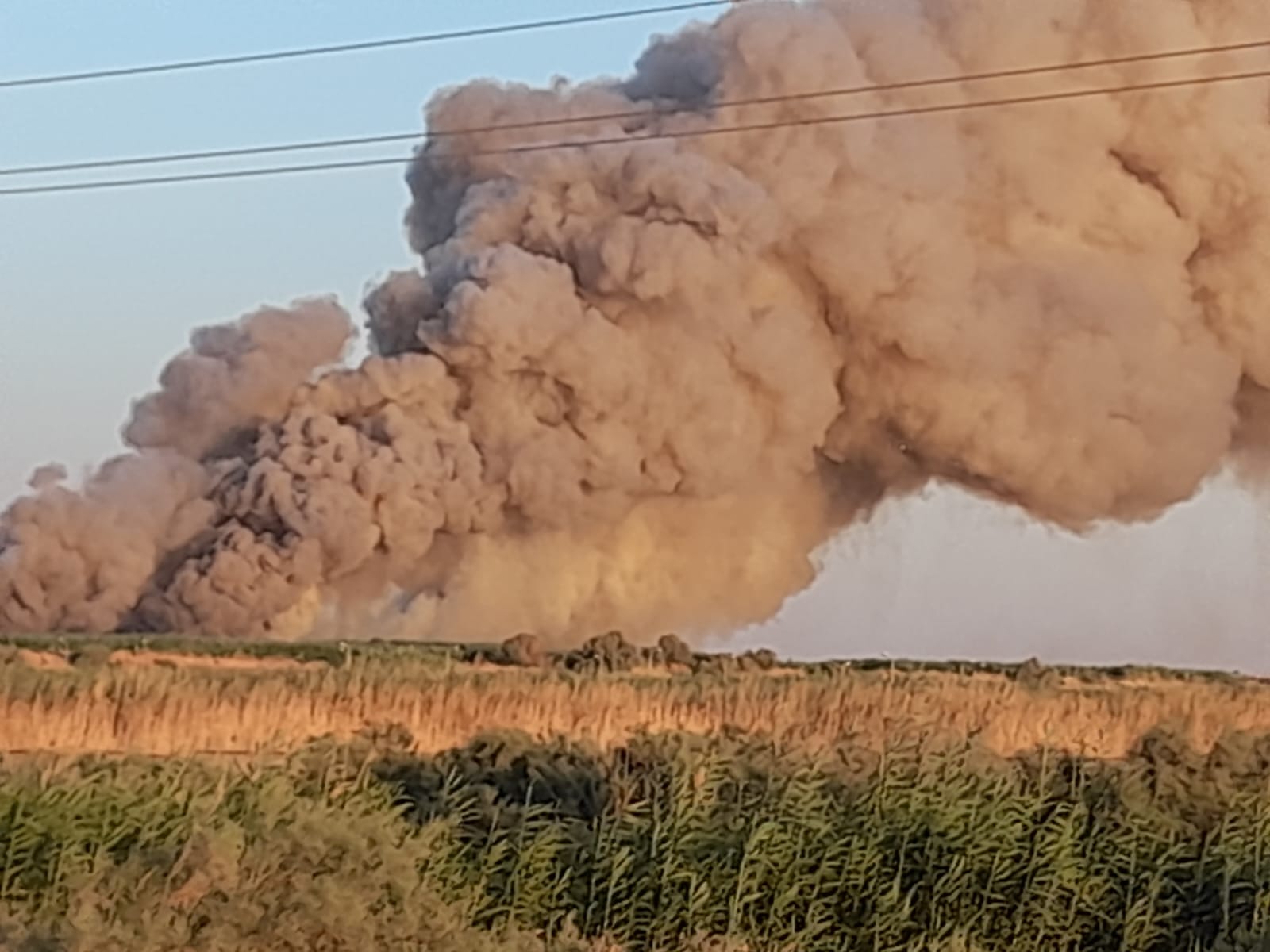 اخماد حريق هائل في مستنقعات بركة الصرف الصحي بالوادي الجديد (4)