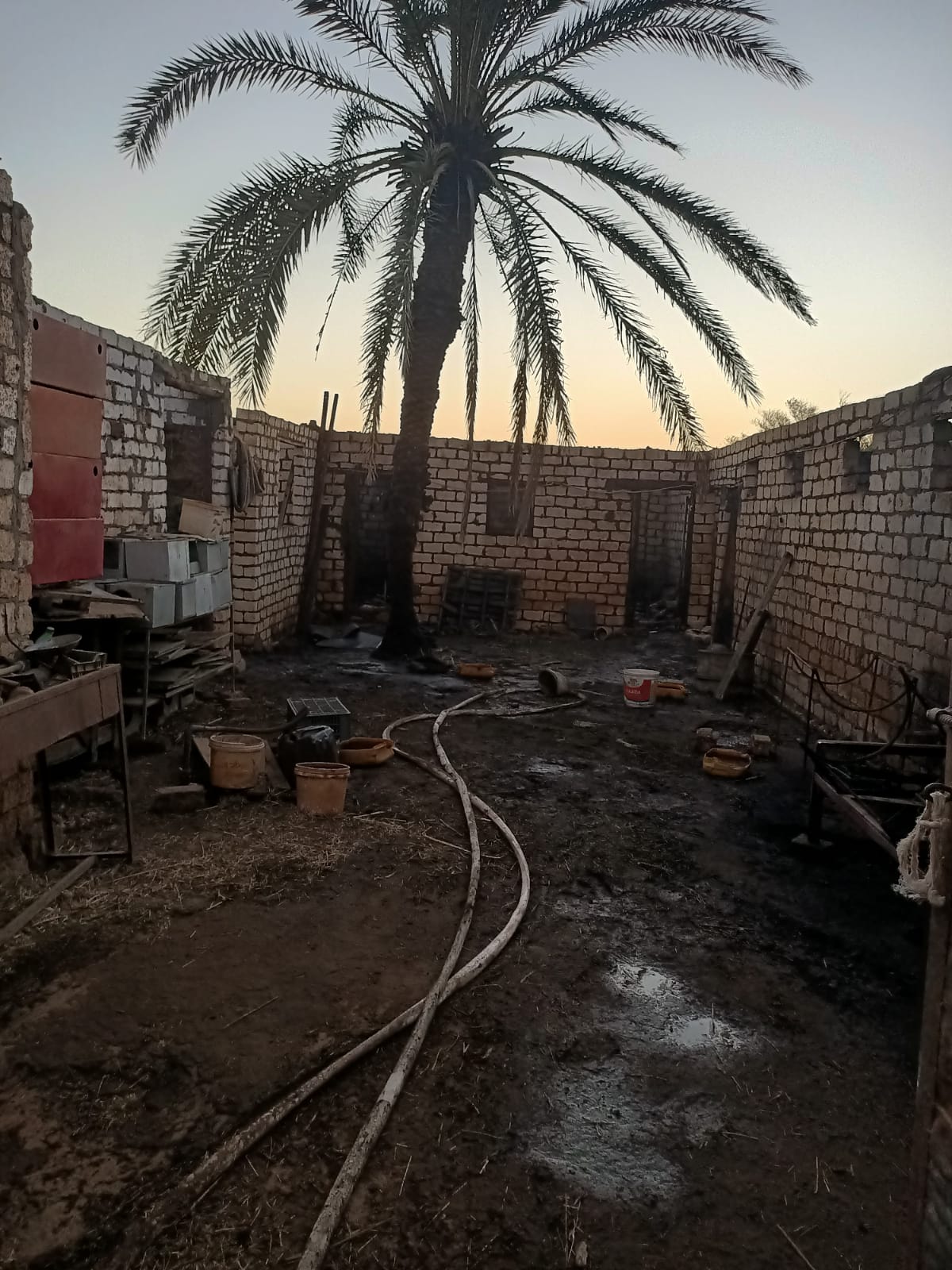 حريق في حظيرة ماشية أمام مسجد القرض بالداخلة (5)
