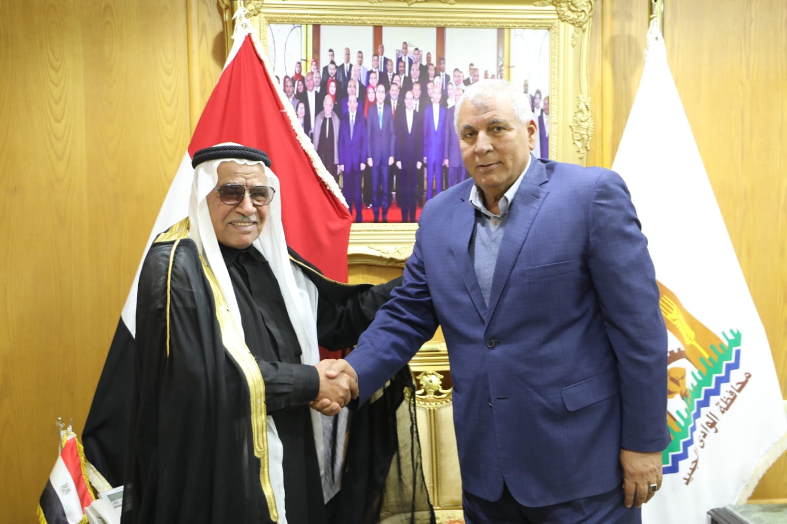 الشيخ عبدالله جهام ومستشار مجلس القبائل والعائلات المصرية يزور الوادي الجديد