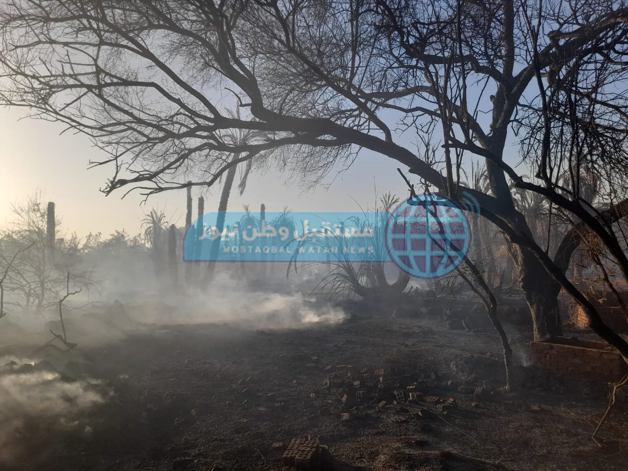 جانب من حريق عين القضا بالداخلة (1)