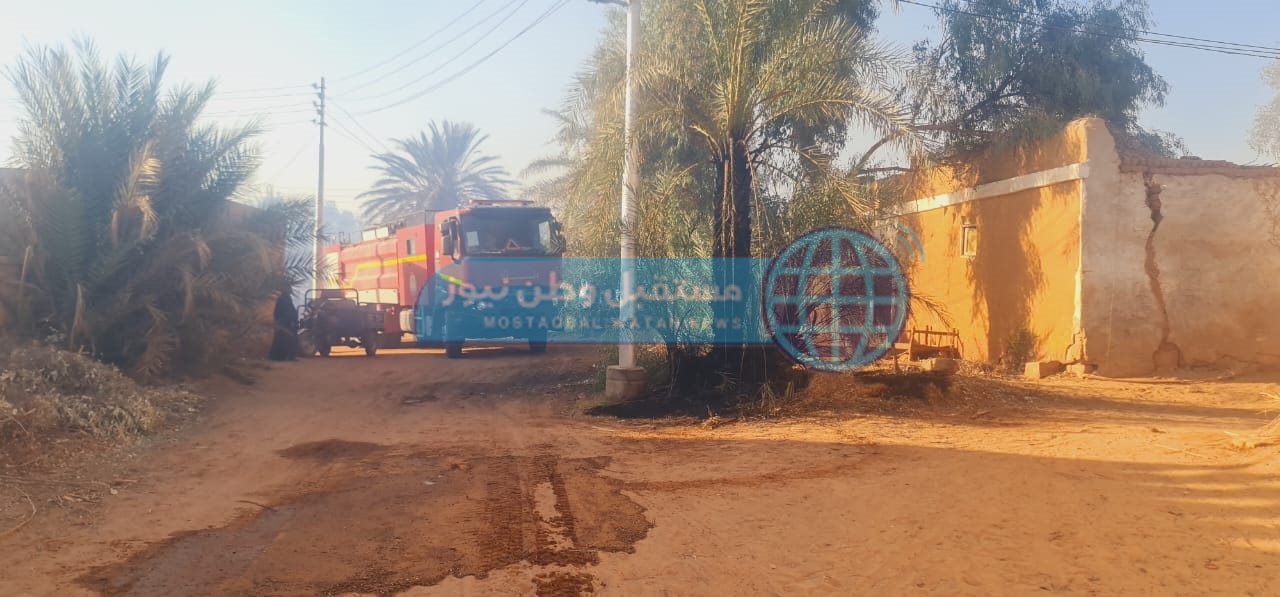 حريق هائل في مزرعة نخيل بقرية عين القضا بالداخلة (4)