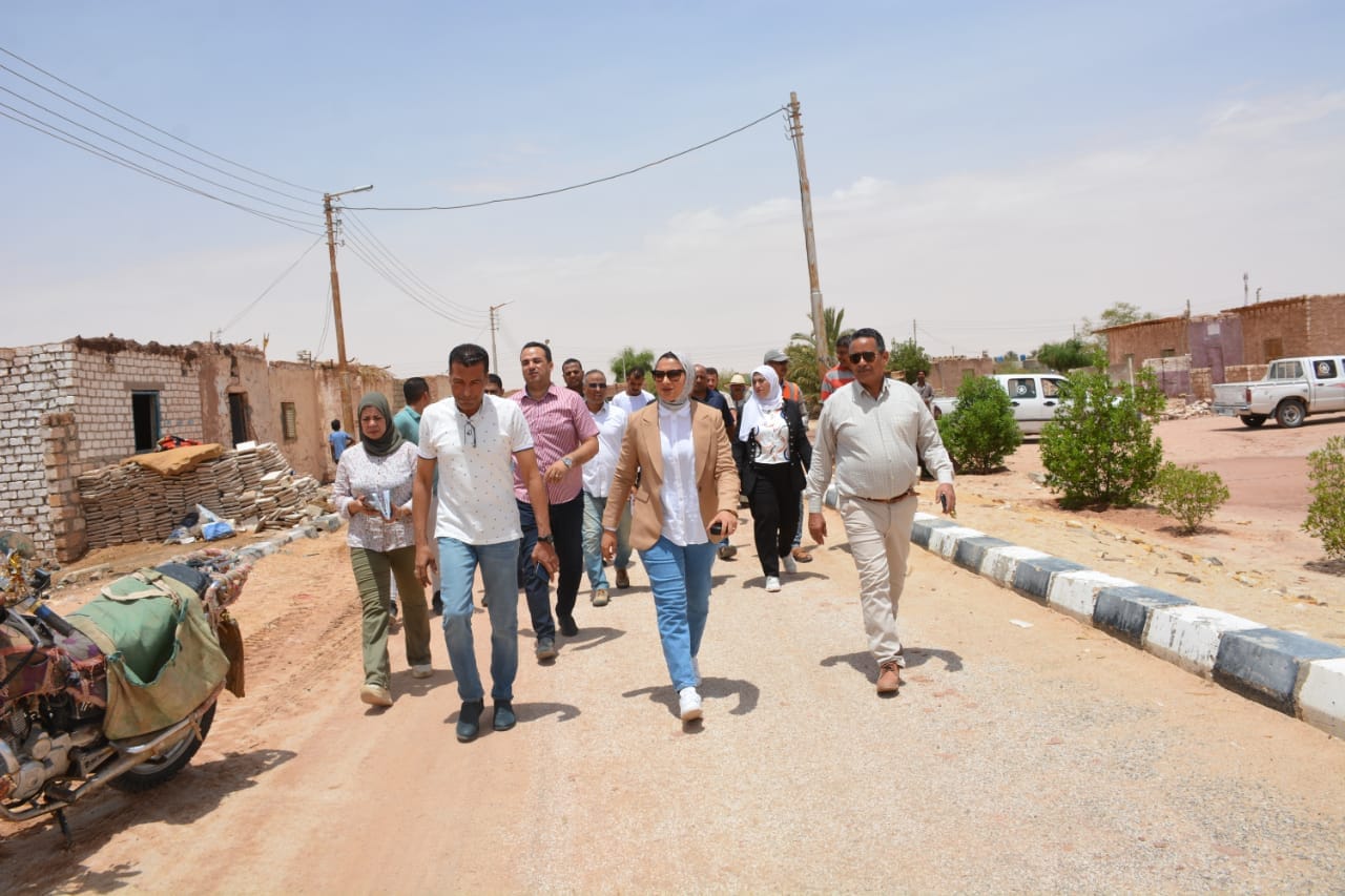 قافلة غذائية وجولة تفقدية لنائبة محافظ الوادي الجديد للقرى المضارة من الامطار (2)