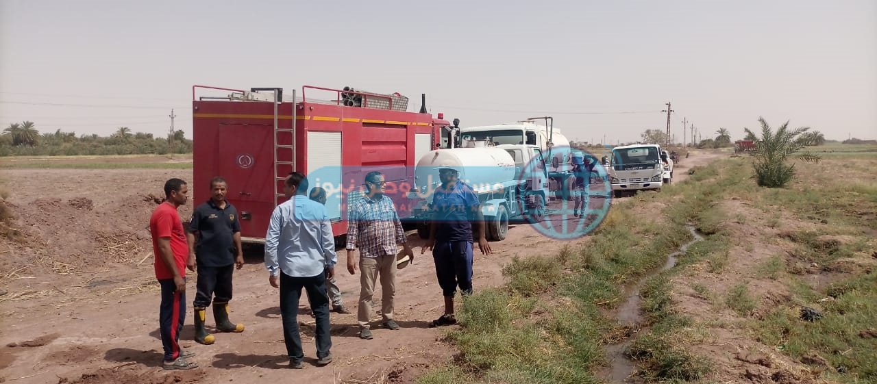 حريق بمزرعة نخيل بقرية القلمون بالداخلة (6)